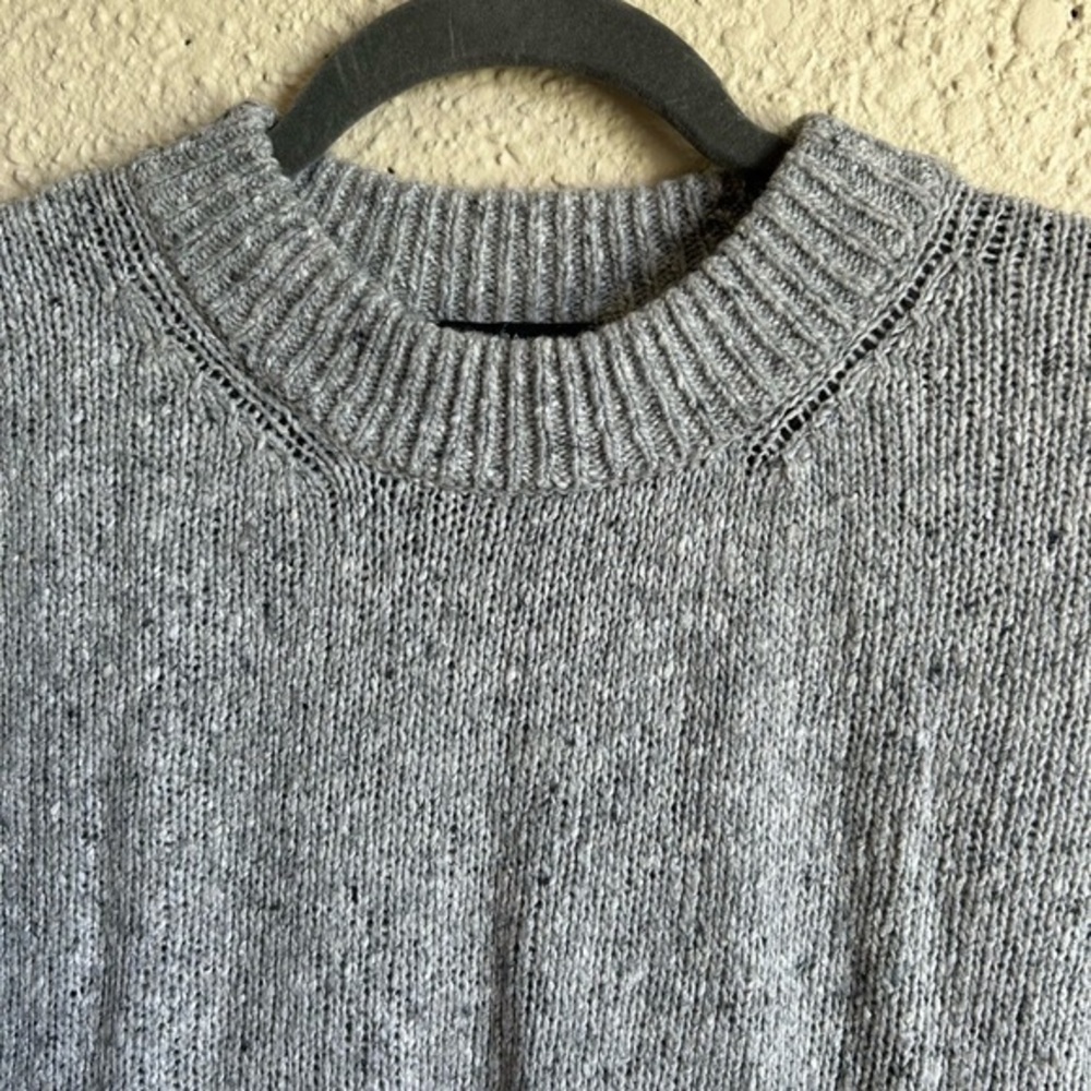Zara knit wool blend oatmeal crew neck long sleeves sweater